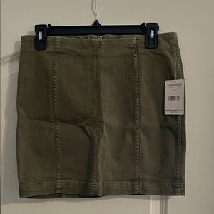 Free People Olive Utility Paneled Mini Skirt
